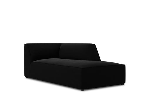 Micadoni rechter chaise longue Ruby flueel, zwart - 180x93x69cm