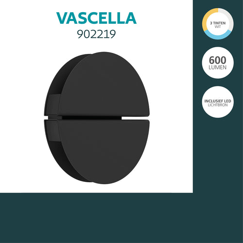 EGLO wandlamp buiten Vascella  - zwart