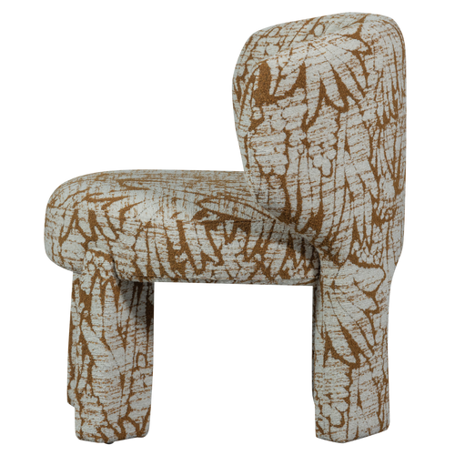 WOOOD fauteuil met dessin Upke - Polyester - Naturel/Bruin - 76x75x69 - vtwonen shop