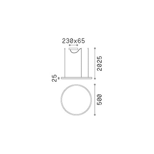 Ideal Lux ORACLE SLIM 50 cm niet-dimbare ronde LED-pendellamp met geïntegreerde LED-verlichting, 3000K, messing, 3250lm