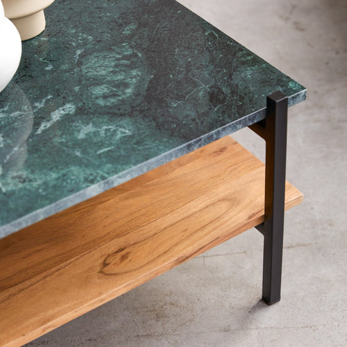 Tikamoon Massief acacia en marmeren salontafel - Naturel