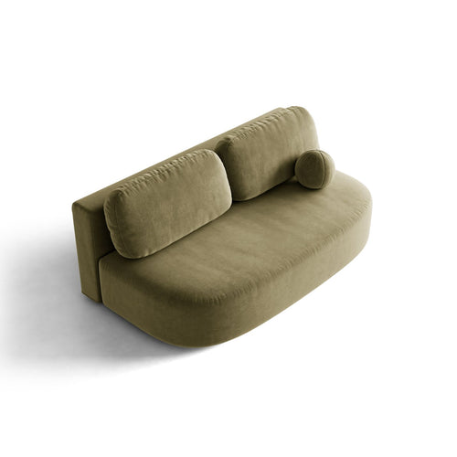 Cosmopolitan Design - Slaapbank met opbergdoos Sophia 3-zits, flueel groente - 110x202x89cm