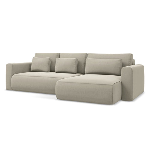 LaMiaSofa hoekbank rechts Perugia - velours - parel - 278x149x82