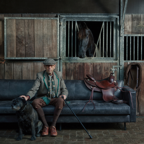 WOOOD classic 3-zits bank Rodeo - Recycle Leer -  Zwart-83x275x88