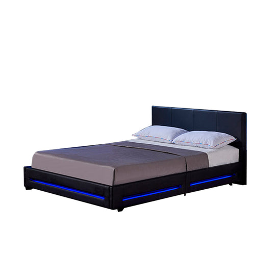 Home Deluxe LED-bed ASTEROID Zwart Zwart 180 x 200 cm - vtwonen shop