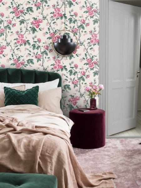 Borastapeter behang rozen roze - 53 cm x 10.05 m - 660415 - vtwonen shop