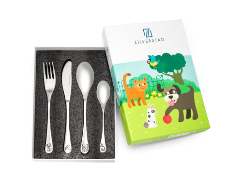 Zilverstad - Kindercouvert Huisdieren - 4 delig - RVS - vtwonen shop