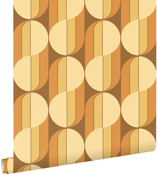 ESTAhome behang retro ornamenten oranje en bruin - 50 x 900 cm - 131591 - vtwonen shop