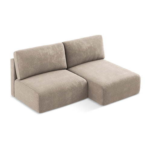 LaMiaSofa hoekbank rechts Ostia - chenille stof - donkerbeige - 210x149x79