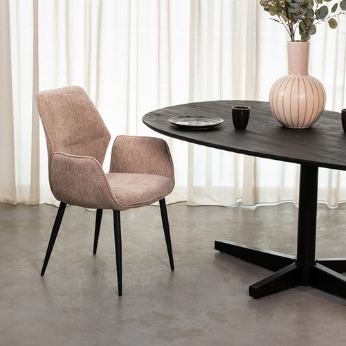 LABEL51 Eetkamerstoel Morris - Beige Stof - Zithoogte 48cm - Set van 2 - vtwonen shop