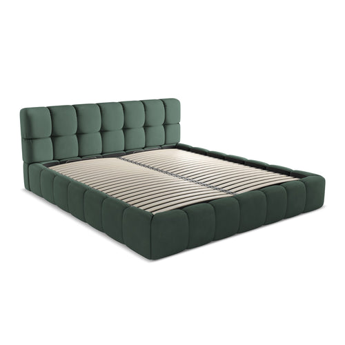 LaMiaSofa Bed met opbergruimte Roma - chenille stof - groente - 200x228x82