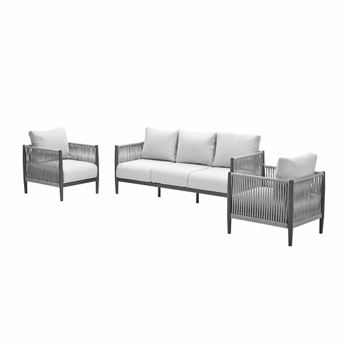 Diamo loungeset - 3-delig - carbon black - grey sand - valley sand