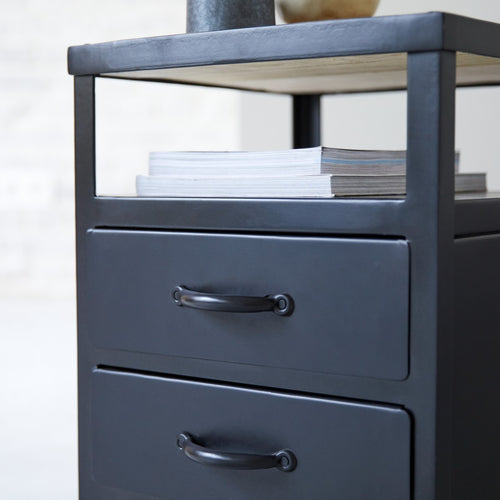 Tikamoon Metalen nachtkastje - Zwart - vtwonen shop