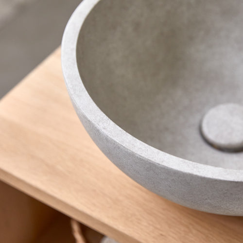 Tikamoon Ronde waskom in grijs beton ∅ 36 cm - Grijs