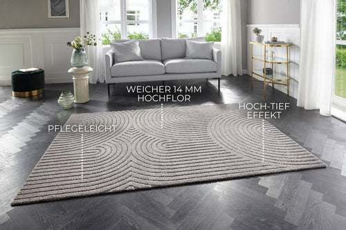 Soft Short-Pile Carpet in High-Low-Optic Panglao 120x170 cm - vtwonen shop