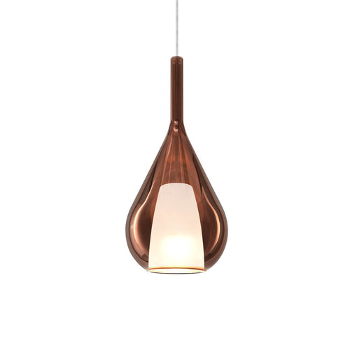 Ideal Lux KALIQUE 18 cm druppelvormige koepel hanglamp voor plafond, koperkleurig, 1x E27 fitting