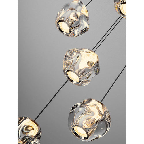 Nova Luce IFOS Hanglamp met clusterdesign, zandkleurig zwart, chroom, Triac dimbare LED 25W 1301lm 3000K