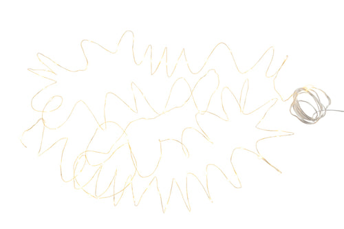 J-Line slinger Draad 90Led 9M - kunststof - goud - warm wit - LED lichtjes