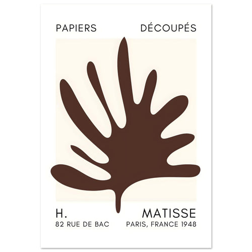 Artfulprints Poster met Lijst Matisse – Coral drift brown   - 70x100 cm - Bruin