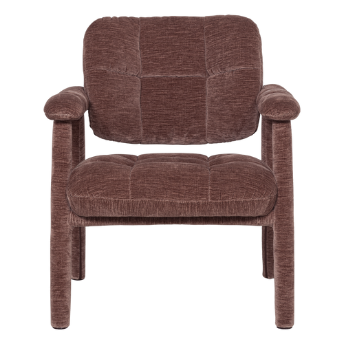WOOOD fauteuil Loom - Chenille - Structuur Oudroze - 81x72x73