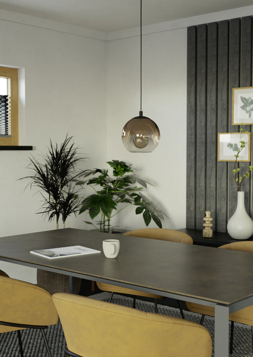 EGLO hanglamp Ariscani 1 - e27 - ø 20 cm - koperglas - zwart - vtwonen shop