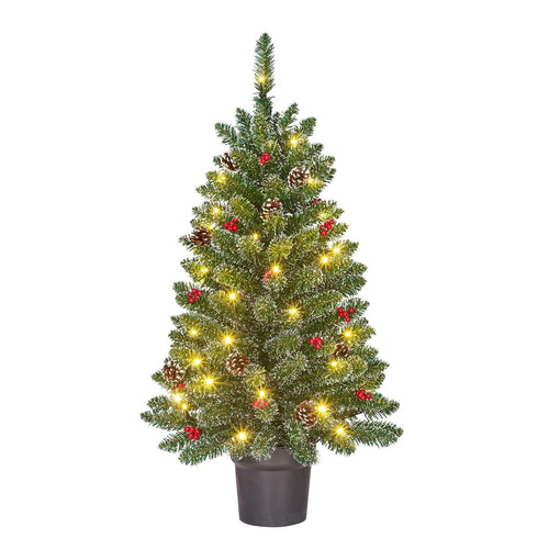 Black Box Trees Creston Kunstkerstboom met Verlichting - Kerstboom H90 x Ø50 cm - Kunstboom in Pot - Groen