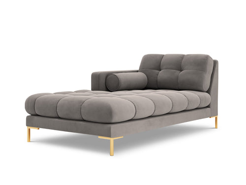 Cosmopolitan Design linker meridiaan Bali flueel, lichtgrijs - 185x102x75cm