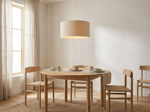 bpskoncept hanglamp Aven - crèmekleurige stof - Ø50 cm