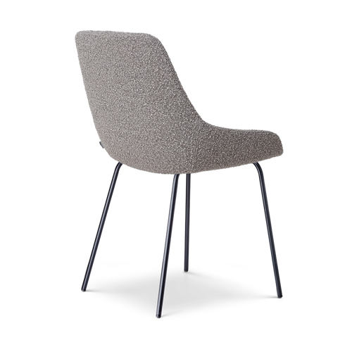 Nolon Nora-Isa Eetkamerstoel Bouclé Taupe - Stof - Zwart Onderstel