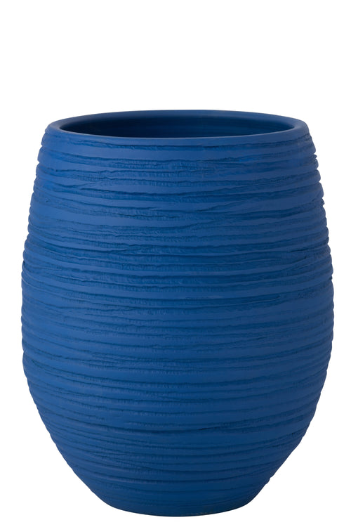 J-Line bloempot Fiesta - keramiek - blauw - large - Ø 44 cm