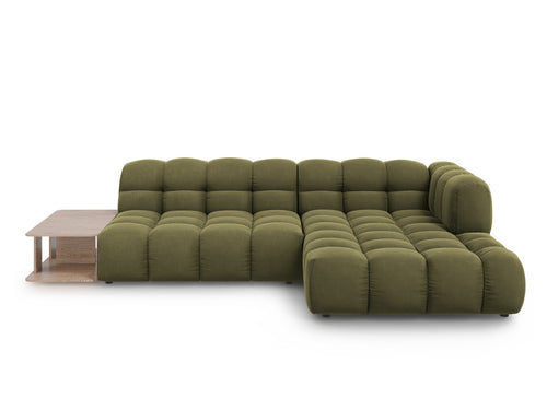 Cosmopolitan Design Modulaire hoekbank rechts Sky 4-zits, flueel, lichtgroen - 162x297x70cm