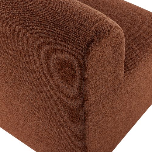 WOOOD eetbank 164 cm rugleuning Mojo Base - Bouclé - Roestbruin - 83x164x76