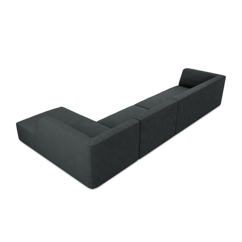 Cosmopolitan Design - Modulaire hoekbank rechts Siena 5-zits, ribfluwelen zwart - 180x366x69cm