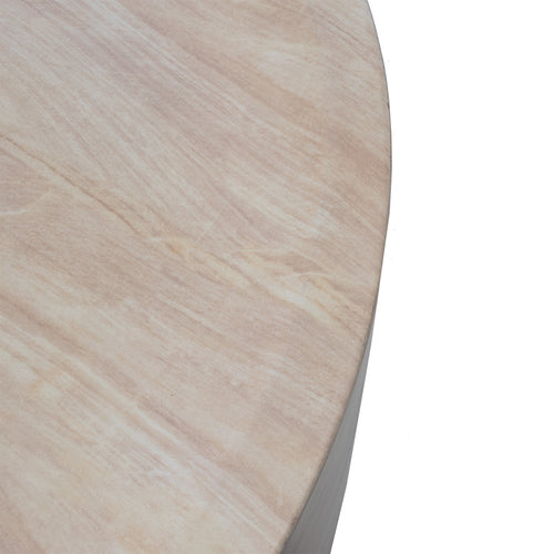 DÉJA Living Salontafel Dale - Rond Travertin - 90x90x35cm - vtwonen shop