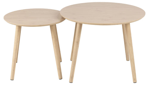 Rebellenclub Salontafel Tjalmo - ø60/ø45cm - Bamboe - set van 2