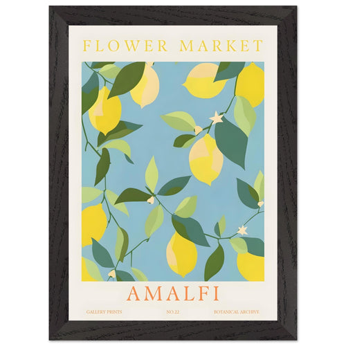 Artfulprints Poster met Lijst Flower market - Amalfi   - A4 21x29.7 cm - Meerkleurig
