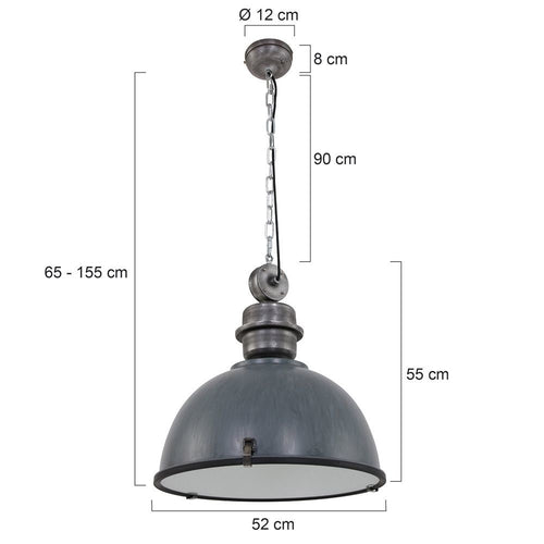 Steinhauer hanglamp bikkelxxl - 1 lichts - 52x 153 cm - grijs - vtwonen shop