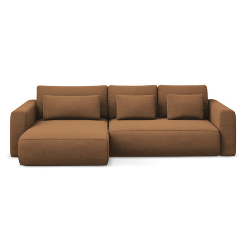 LaMiaSofa hoekbank links Perugia - textuurstof - terracotta - 278x149x82