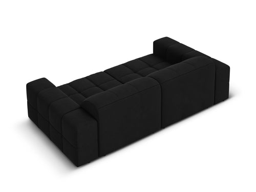 Cosmopolitan Design Bank Chicago 3-zits, flueel zwart - 102x212x78cm