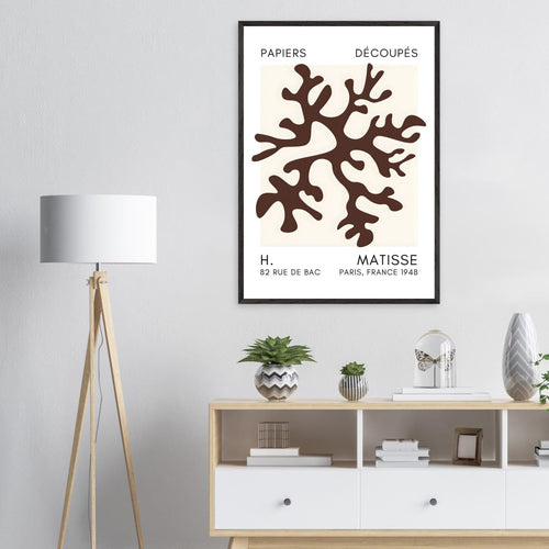Artfulprints Poster Matisse – Dreamy coral flower brown   - 70x100 cm - Bruin