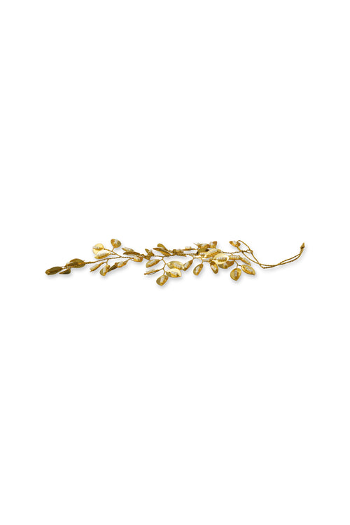 vtwonen - Kerstornamenten Leaf - Metaal - Goud - 17 x 10 cm - Set van 2