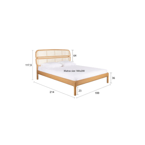 Zuiver Storm Bed Naturel Webbing 180