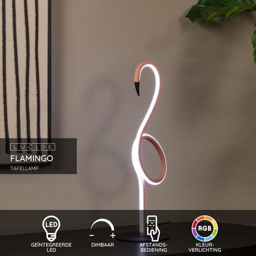 Lucide tafellamp FLAMINGO - Geïntegreerde LED - Roze - vtwonen shop