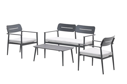 Morella loungeset - 4-delig - carbon black - valley sand - vtwonen shop