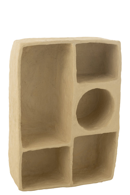 J-Line wandrek Flint - papier maché - naturel - large - vtwonen shop