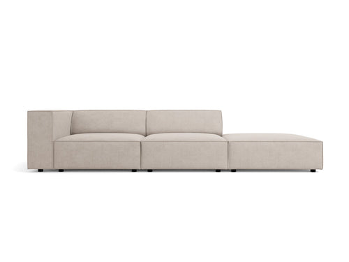 Cosmopolitan Design Rechte bank Arendal 4-zits, chenille met ribbeleffect, donkerbeige - 102x262x70cm