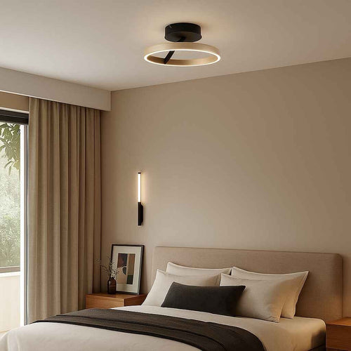 Freelight plafondlamp Pilota - 2 lichts - 40  x 17   cm - zwart goud