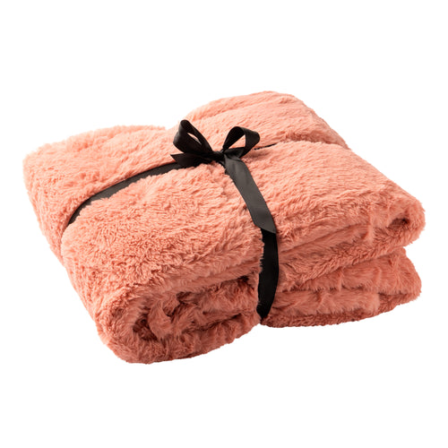 LIZE - plaid 140x180 cm - 100% gerecycled polyester - Rose Tan - roze