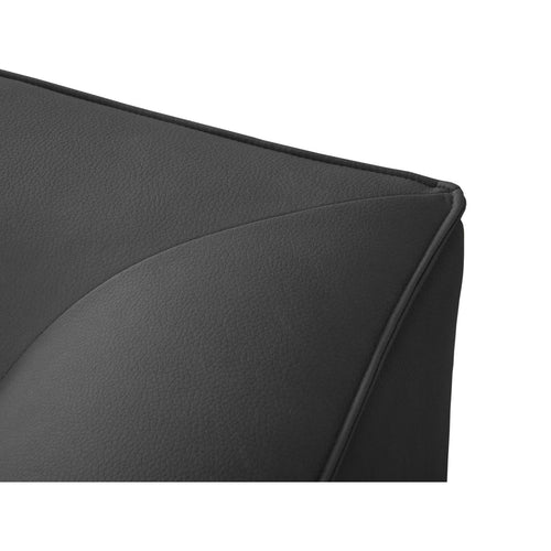 Cosmopolitan Design - Poef Siena imitatieleer zwart - 93x93x40cm