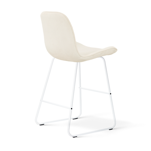 Nolon Nino-Fé barkruk rib beige - wit onderstel - 65 cm - vtwonen shop